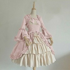 Costume donna Lolita vittoriano gotico vestito volant fiocco sera retrò