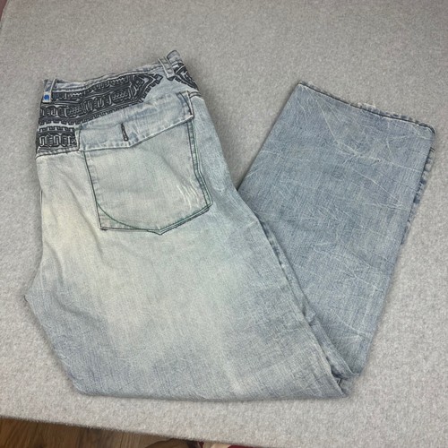 Jeans denim larghi ricamati