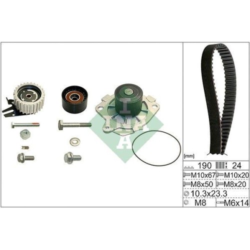 Pompa acqua kit cinghie - +,
