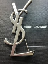 Spilla YSL timbrata argento XL