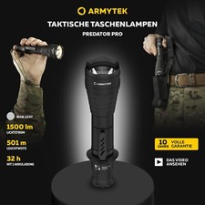 Torcia tattica LED luminosa Armytek Predator Pro luce bianca 1500 lm 501 m