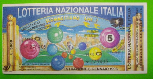 BIGLIETTO LOTTERIA ITALIA 6