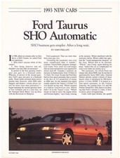 Ford Taurus SHO 1993 automatico, breve ma informativo TEST SU STRADA da USA auto Mag