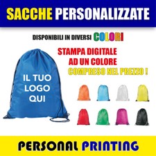 100 SACCHE PERSONALIZZATE CON LOGO sacca  ZAINI gadget borsa promozionale