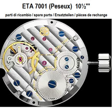 ETA 7001 (peseux 7001) parti di ricambio nuove / spare parts / Ersatzteilen