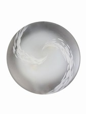 Plafoniera Murano Vetro Satinato Maculato Bianco spirale 50 Cm