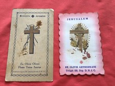 Lotto di 2 antiche reliquie ex olivis di Terra Santa toccate alla Santa tomba DNJC