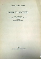 UMBERTO BOCCIONI ARGAN  GIULIO CARLO DE LUCA EDITORE 1953  BROSSURA
