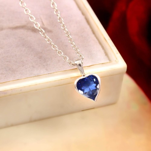 Collana zaffiro blu cuore - collana,