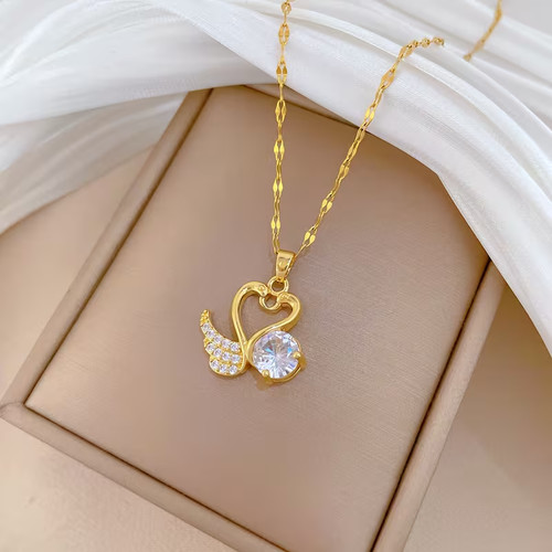 Collana donna cuore - , ali