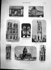 Old Print Paris Notre Dame
