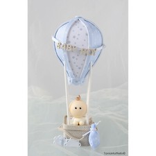 Cake Topper Mongolfiera, Cake Topper Battesimo, Cake Topper Compleanno Bimbo