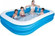 Piscina Gonfiabile Blu Rettangolare Deluxe, 211 X 132 X 46 Cm