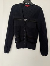 Cardigan Les Copains Italia twinset bottoni scollo a V camicia top 42 II taglia 6 US