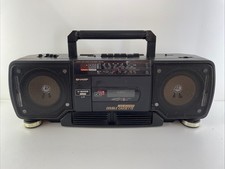 Sharp WQ-T238 Twin Mechanism Double Cassette - Ghettoblaster Radio “DA RIPARARE”