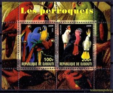 Uccellini pappagalli ara/cacao/parracchetto natura pappagallo fauna selvatica MNH