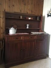 Credenza vintage anni 70 in legno massello con piattaia