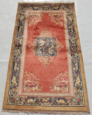 Tappeto vintage tibetano fatto