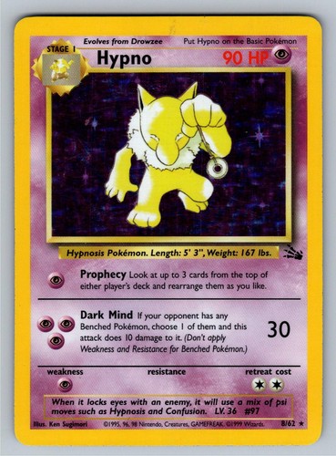 Hypno holo raro - hypno, 8/62