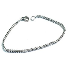 Bracciale catena acciaio inox argento uomo donna braccialetto fine da 3 mm in 