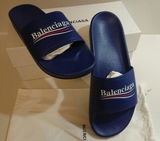 SANDALI CIABATTE IN PELLE BLEU