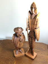 Coppia statuine in legno