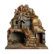 Presepe con mulino e luci