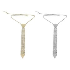 Collana con strass cravatta - con, strass,