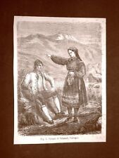 Nella Contea di Telemark o Telemark fylke nel 1883 Costume tipico Norvegia