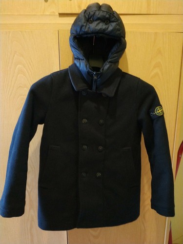 Stone island junior wool coat - island,