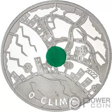 CLIMA Moneta Argento Meteo Verde 5€ Euro Portogallo 2022
