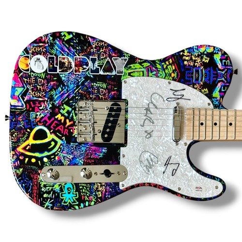Coldplay signed guitar custom - coldplay,