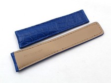 Tag Heuer Cinturino Pelle Coccodrillo Blu Lapis 22/18mm Ricambi Deployante Nuovo