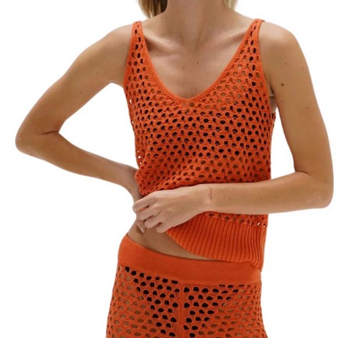 Lna canotta mavi open knit - mavi,