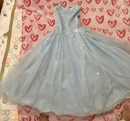 Sky blue flower - blue, dress