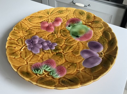 Plat barbotine decor fruits - decor,