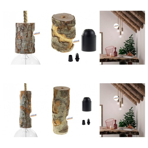 Portalampada legno - portalampada, in