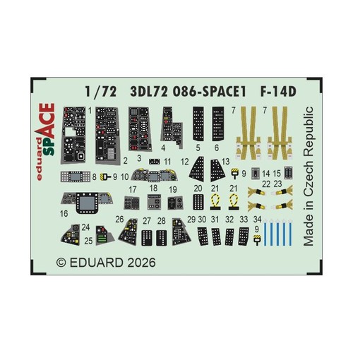 Eduard 3dl72086 spazio 14d - 3dl72086, f-14d