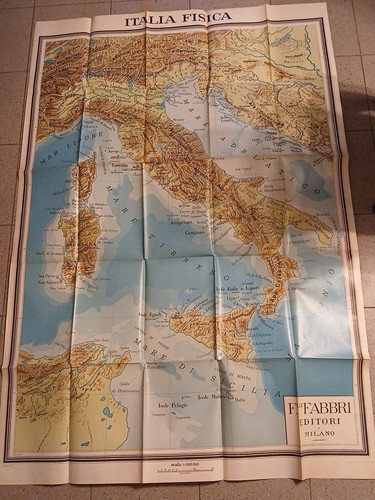 Carta geografica italia - carta, fisica