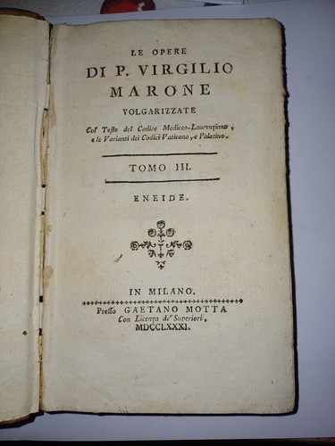 Antico libro eneide - antico,