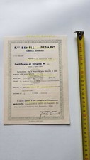 Benelli motocarro B 500 1945 certificato origine originale firma Filippo Benelli