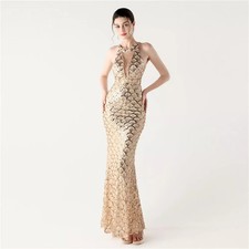 Abito Oro Sirena Elegante Da