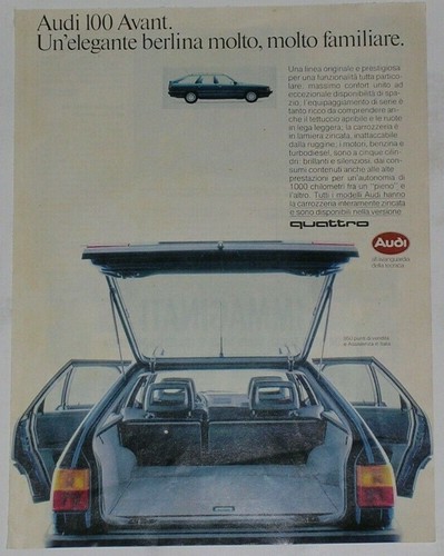 Advert pubblicità 1987 - advert, audi