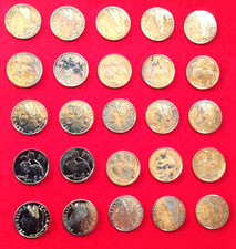 25 FACSIMILI famosa moneta da 1 LIRA 1946 metallo dorato FIOR di CONIO
