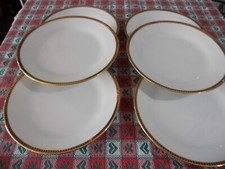 Richard Ginori vintage Porcellana 6 piatti DESSERT diam 21  bianchi blu filo oro