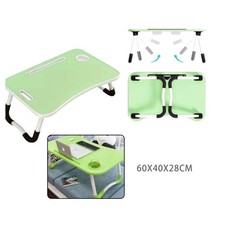 TAVOLINO PIEGHEVOLE VERDE SUPPORTO COMPUTER PORTATILE LAPTOP SALVASPAZIO CASA