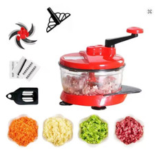 Tagliaverdure e Carne Manuale 3 in 1 Tritacarne Tritatutto Affettatrice 2,5L Utensile Cucina