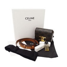 Borsa a tracolla originale Celine Triomphe marrone scuro Giappone