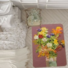 Vaso crisantemo 3D ZHUB195 gioco antiscivolo tappeto fotografico Allan P Zoe