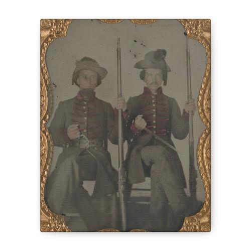 Two unidentified soldiers - , in